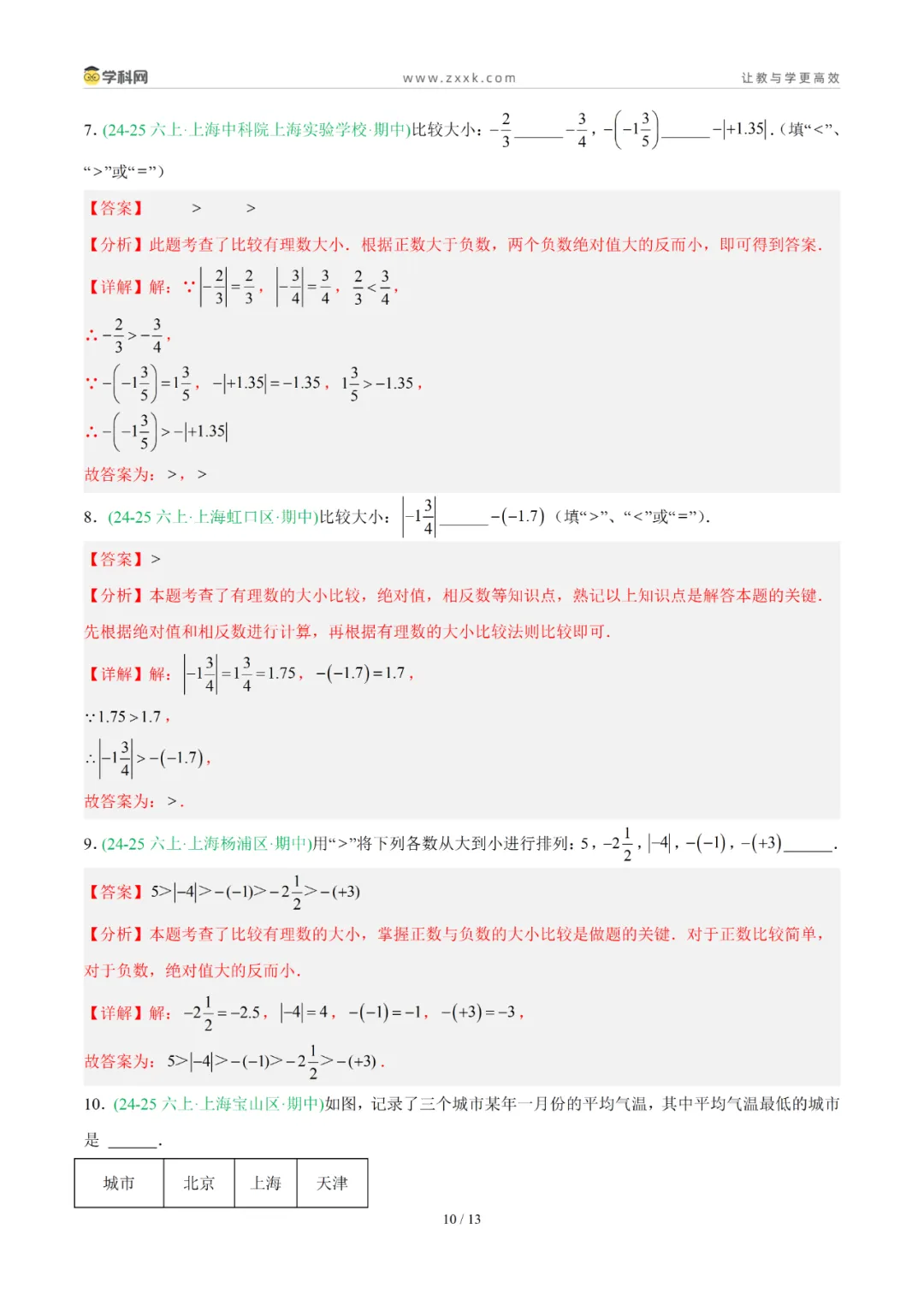 去年上海六年级数学上学期期中考真题分类汇编 第54张 去年上海六年级数学上学期期中考真题分类汇编 第54张