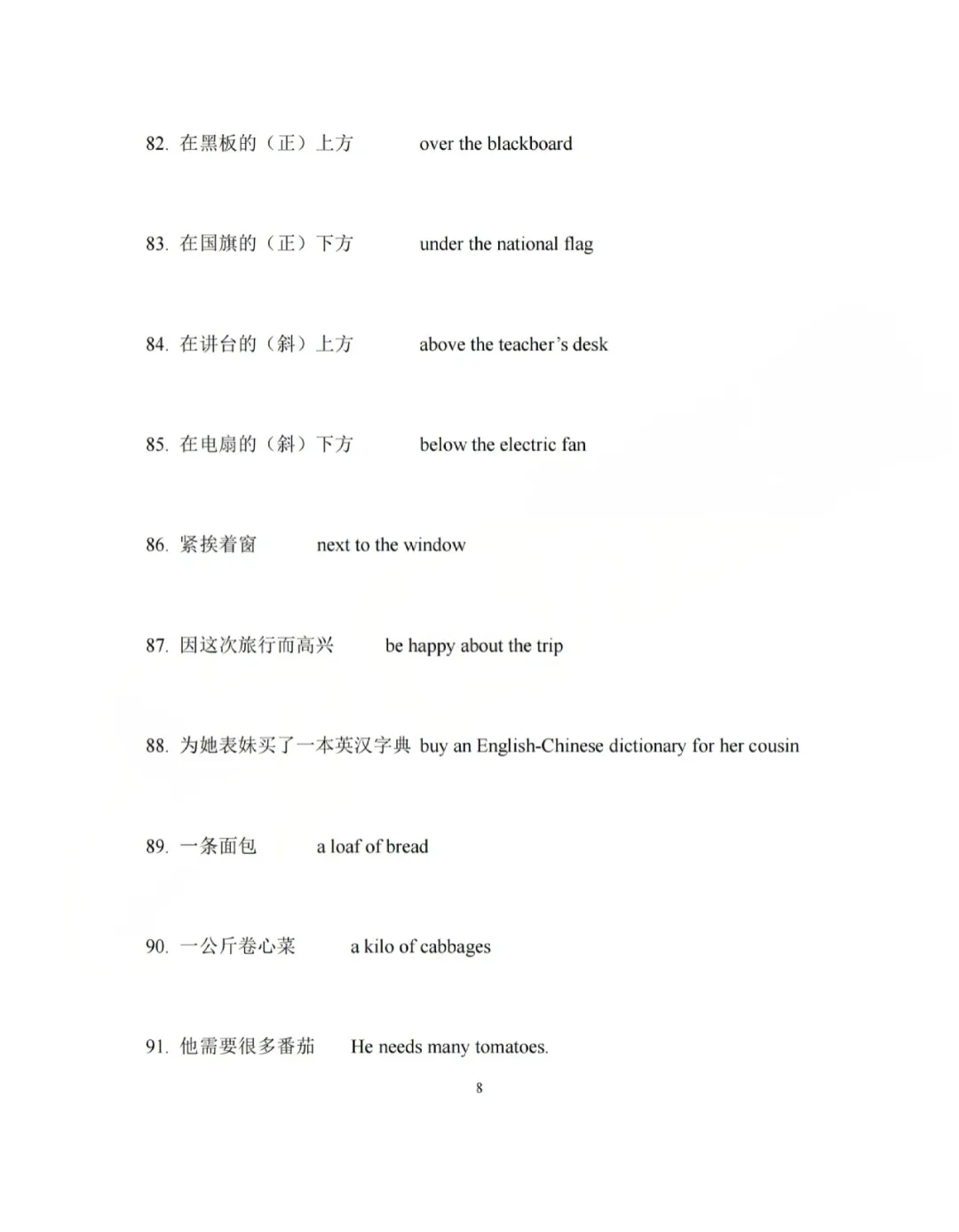 上外附中英语中考衔接语法、词形转换、句型转换、初中英语词组综合汇编 第14张