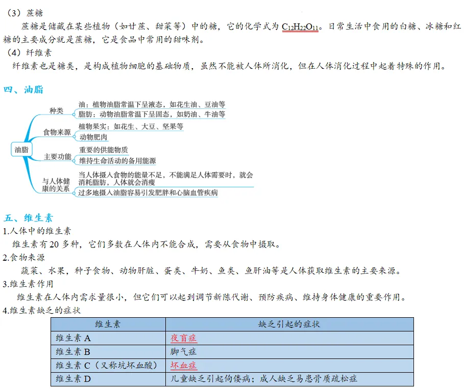 2026年中考化学一轮复习知识点讲解——化学与生活 第6张