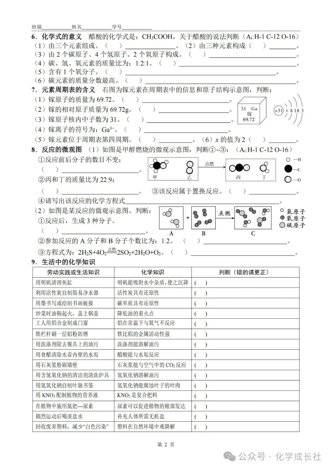 中考化学:初中化学1-12单元复习【终极秘籍】默写版 第2张