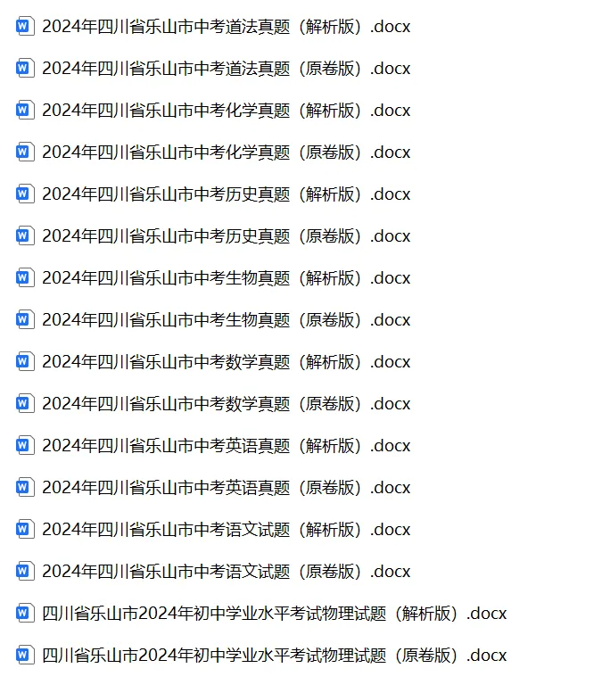 2024年四川省乐山市中考试卷(9科)+答案(文末有word+pdf电子版免费下载) 第5张