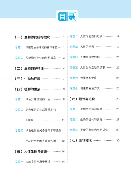 初中生物:核心知识速记手册,中考必备(可下载电子版) 第2张
