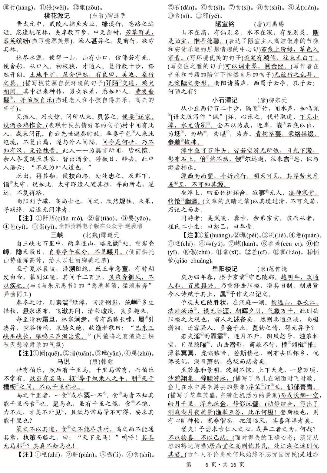 中考语文古诗词和文言文手册! 第5张