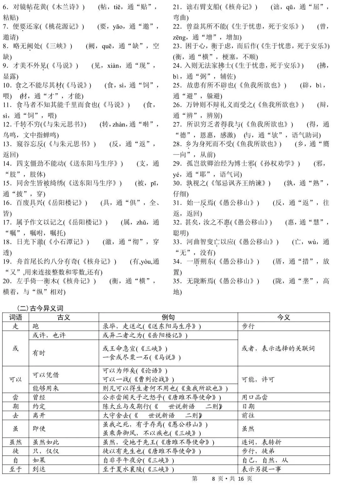 中考语文古诗词和文言文手册! 第7张