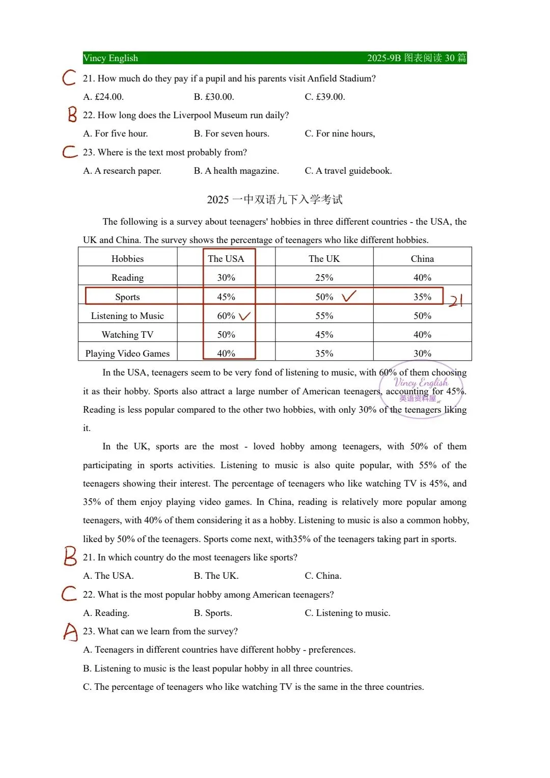 2026中考图表阅读30篇 第3张