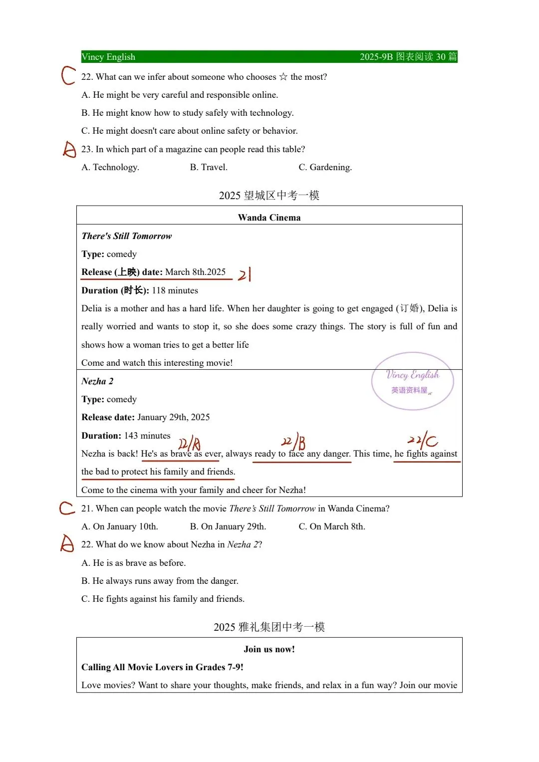 2026中考图表阅读30篇 第5张