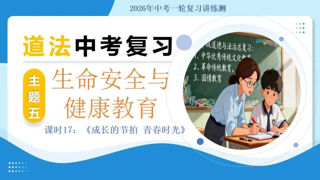 2026年中考道德与法治一轮复习 课时17 成长的节拍 青春时光(复习课件) 第4张