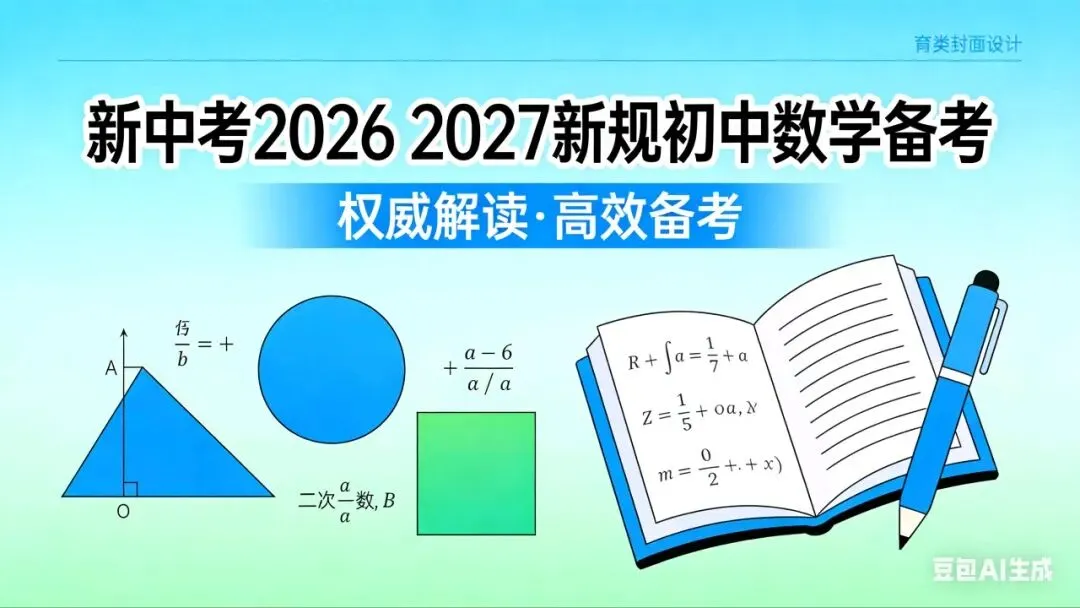 2026-2027新中考新规落地!数学成核心拉分科,科目计分录取全变,初中家长速看避坑 第1张