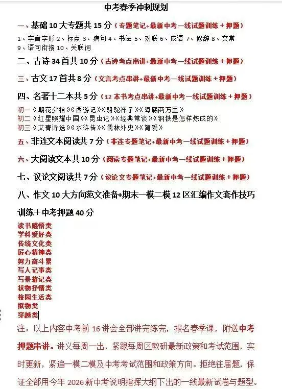 2026中考语文冲刺:六小强名师带你精准踩分,拒绝无效刷题! 第3张