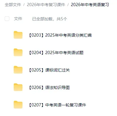 中考网盘资源|备考2026年河南、湖南、海南等地中考复习课件、全国通用版资源更新中(0308) 第4张