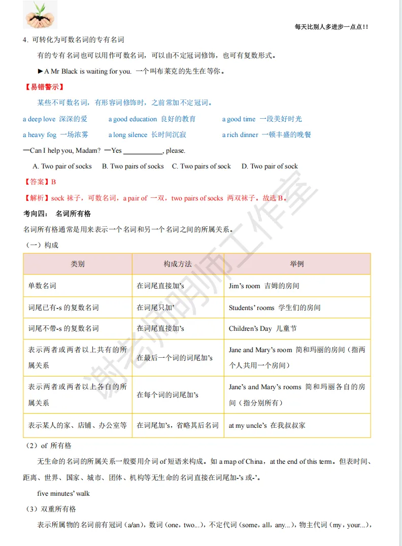 九年级英语 | 中考英语复习专题一名词 第6张