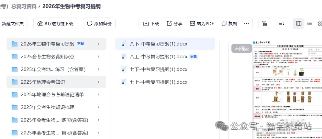 2026年甘肃省人教版八下【生物】中考复习提纲 第1张