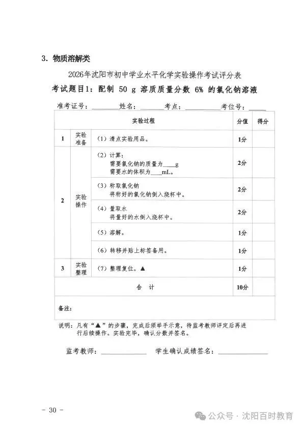 事关中考!2026 沈阳理化生实验操作考试时间 + 范围正式发布! 第31张