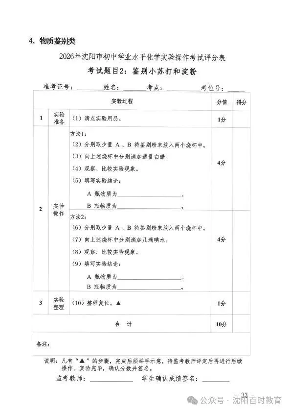 事关中考!2026 沈阳理化生实验操作考试时间 + 范围正式发布! 第34张