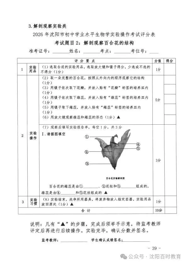 事关中考!2026 沈阳理化生实验操作考试时间 + 范围正式发布! 第40张