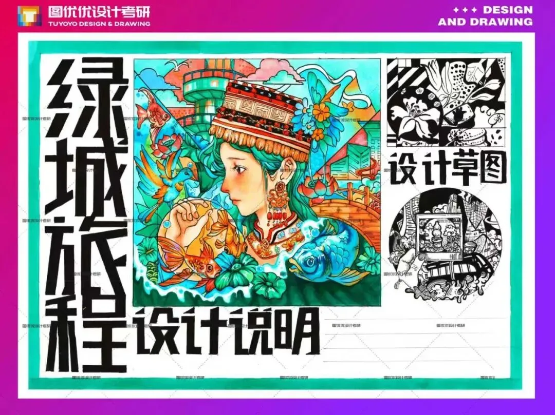 【图优优·真题解析】超详细!2026年石家庄铁道大学视觉传达手绘解析,为你点亮指路明灯,不容错过! 第56张