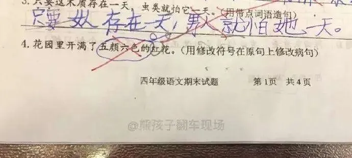 小学生0分试卷遭曝光,给我头笑掉了哈哈哈哈哈哈哈哈 第26张