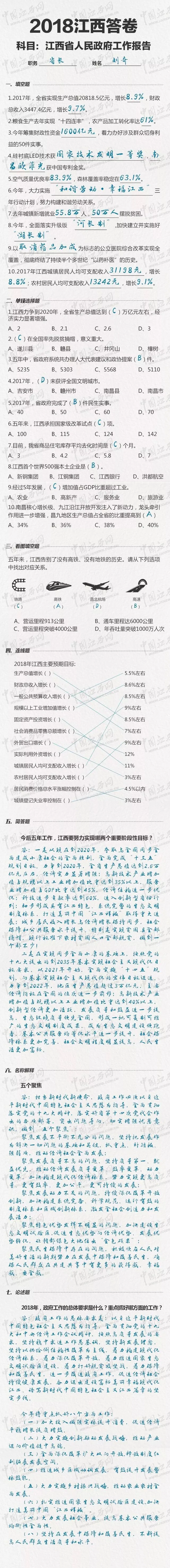 这是江西省长的试卷,请您阅卷! 第3张
