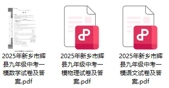 【中考一模】2025年新乡市辉县中考一模试卷及答案(语数物) 第1张