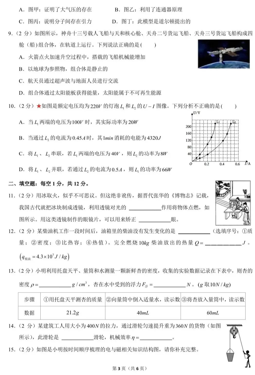 2022年山东省济宁市中考物理试卷 第3张