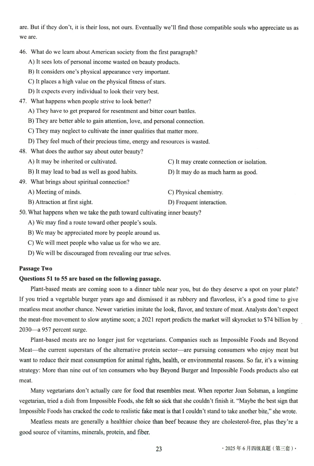 【考级】2025年12月英语四级真题及解析(第3套) 第8张