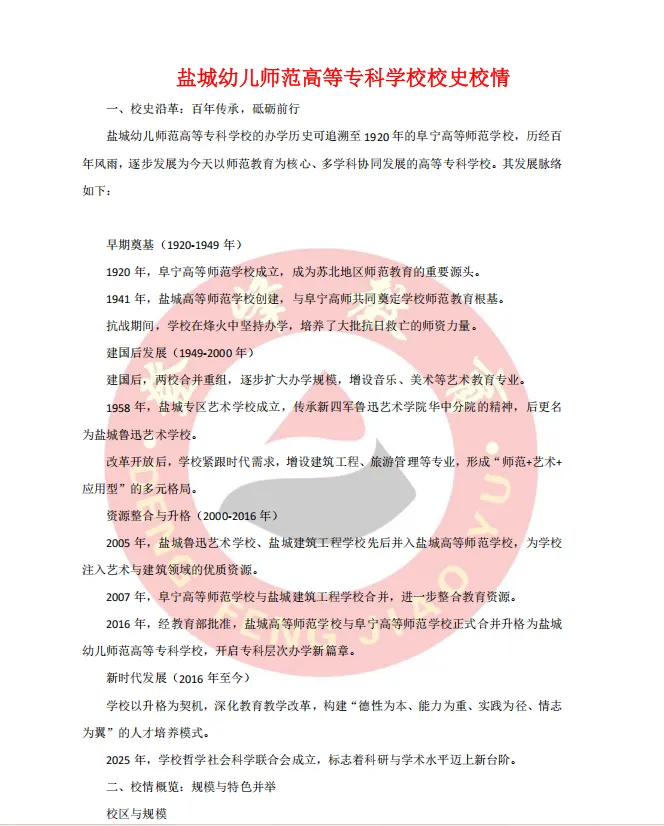 【真题分享】盐城幼儿师范高等专科学校丨校史校情+辅导员真题(笔试面试辅导) 第4张