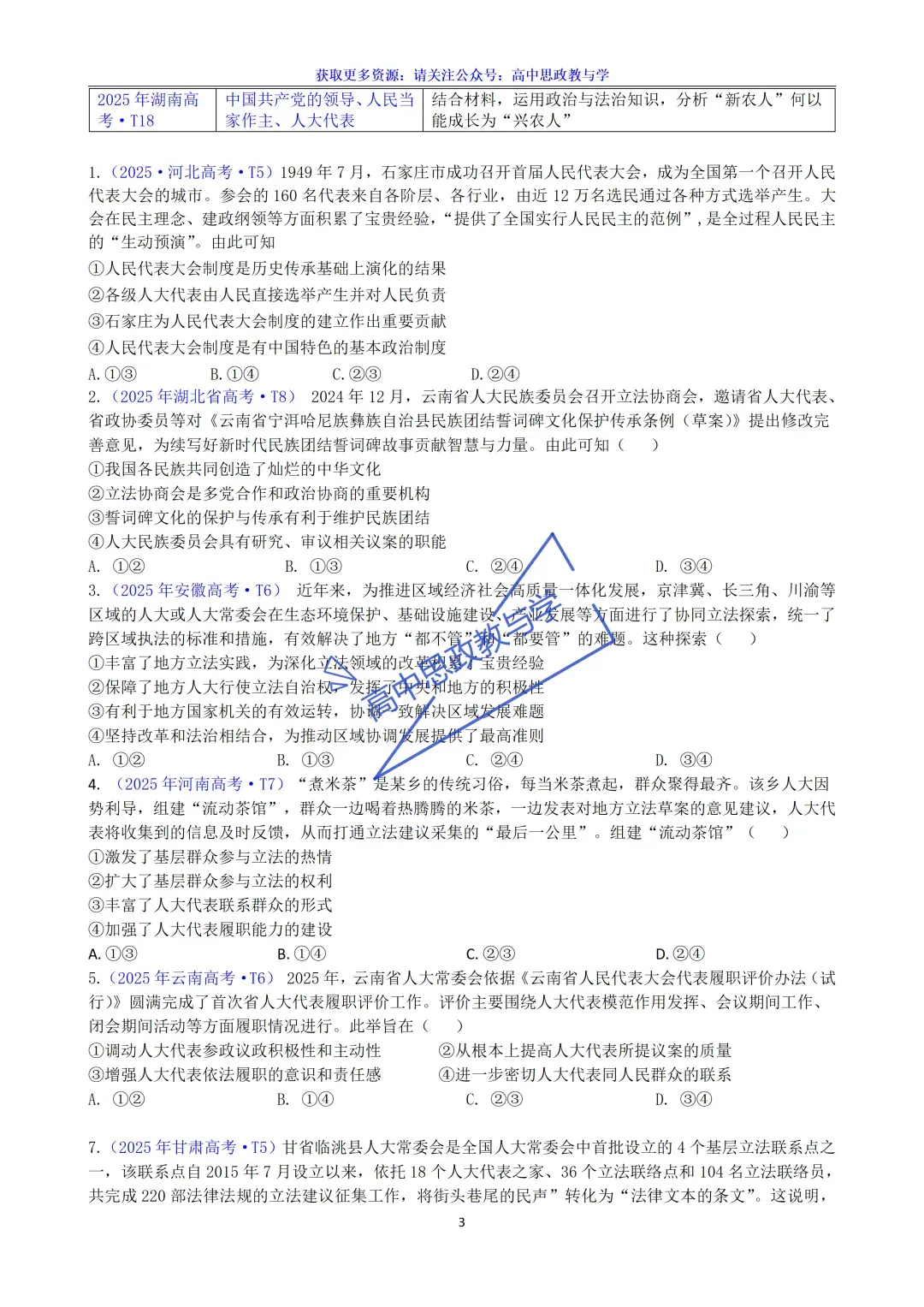 2025年高考政治真题分类汇编与解析可视化PPT(节选自28省市22套题、7本书16个专题分类)16个专题完整版 第97张