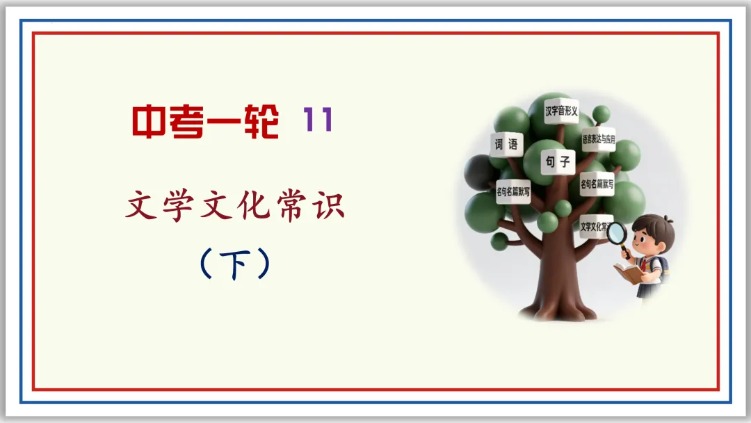 中考一轮11:文学文化常识(下)PPT 收藏版 第1张