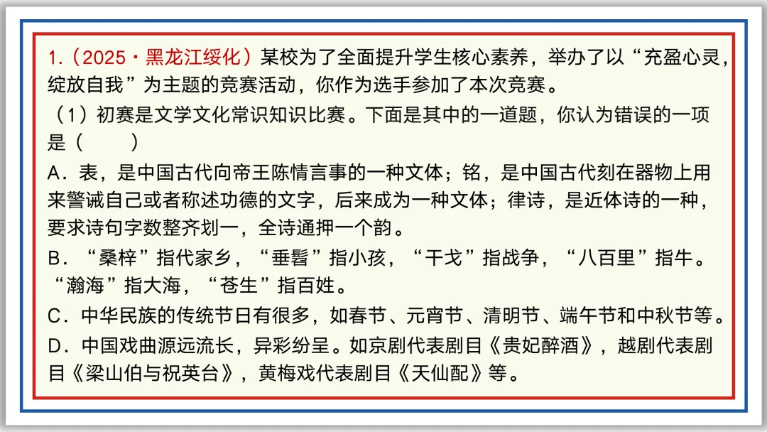 中考一轮11:文学文化常识(下)PPT 收藏版 第11张