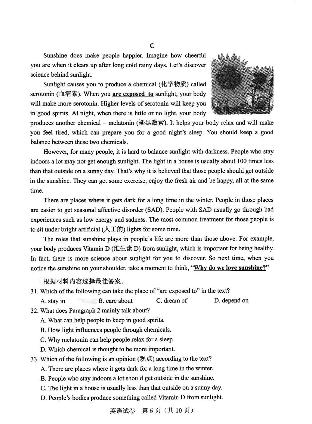 2025年河南中考英语试卷真题及答案 第8张