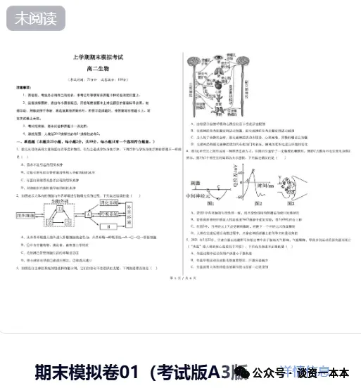 【高一高二期末试卷】2025-2026学年高一高二上学期全科期末+答案解析(语文、数学、英语、历史、地理、政治、生物、物理、化学) 第4张
