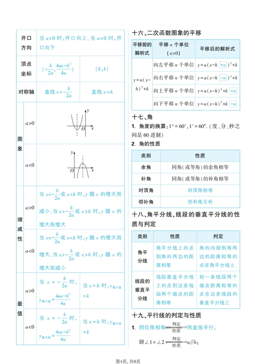中考数学-数学公式定理知识汇总 第4张