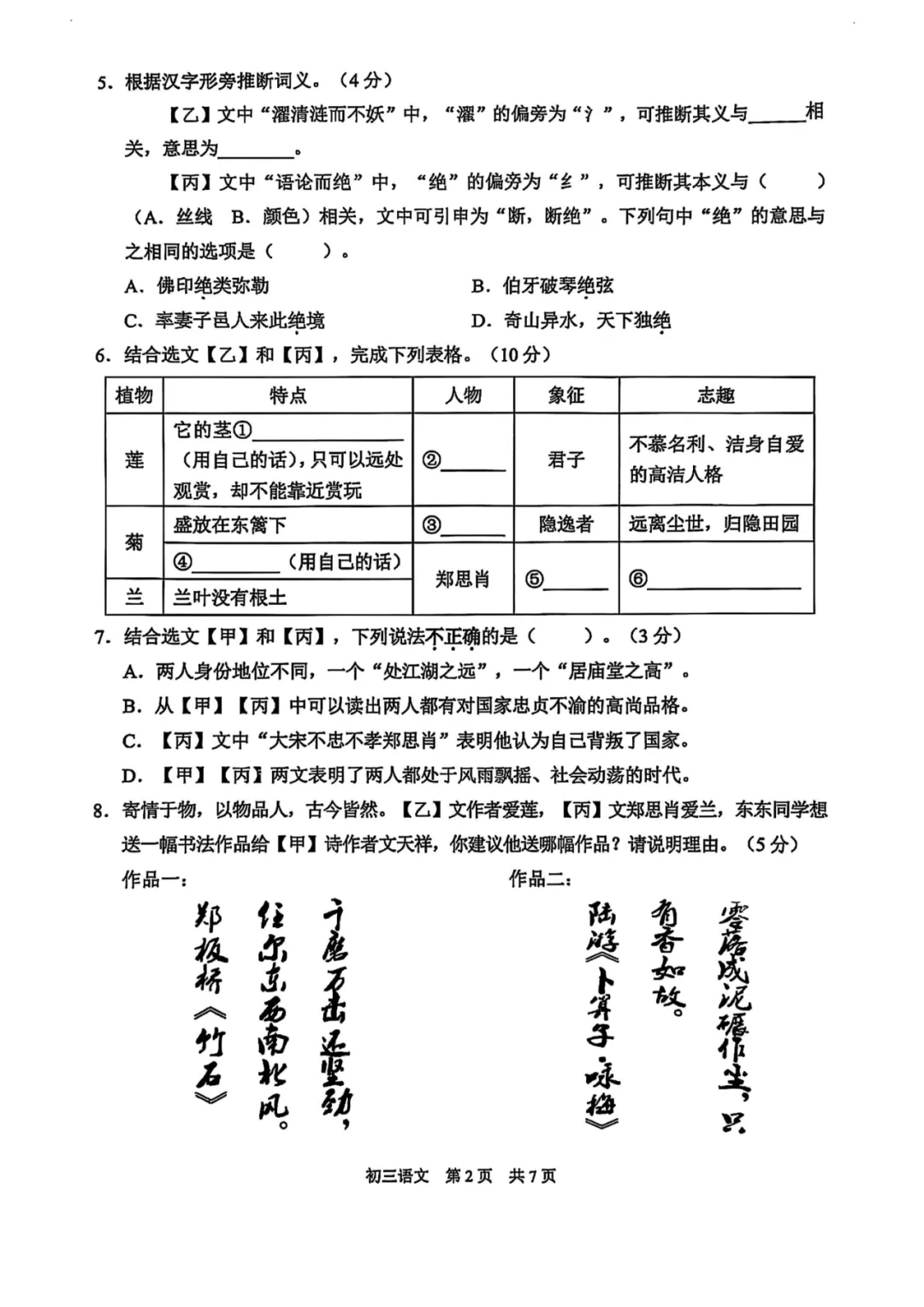 真题回顾|初三二模浦东新区真题+参考答案合集分享 第3张