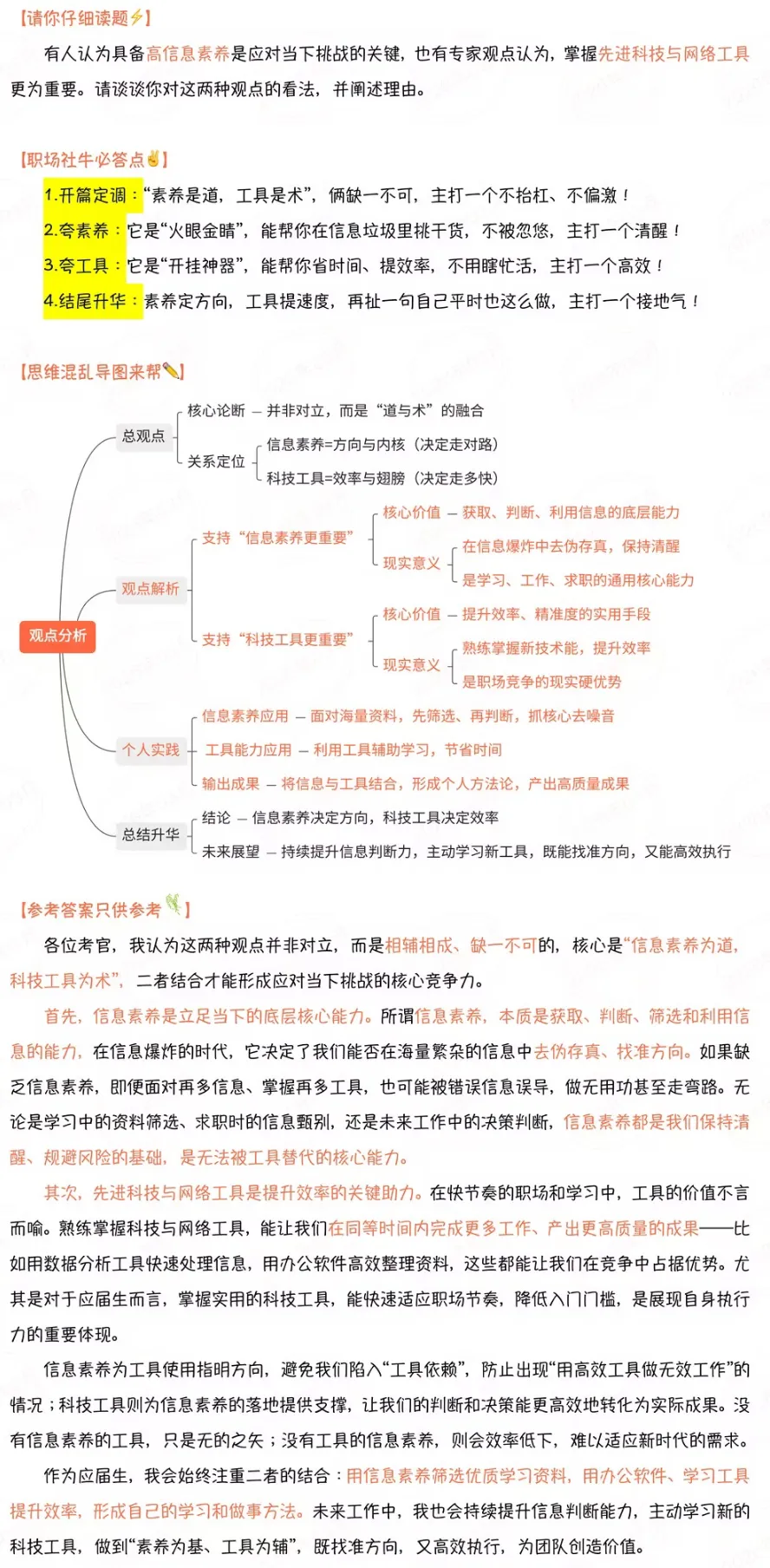 面试真题深析:信息素养与科技工具,谁才是应对挑战的关键? 第1张