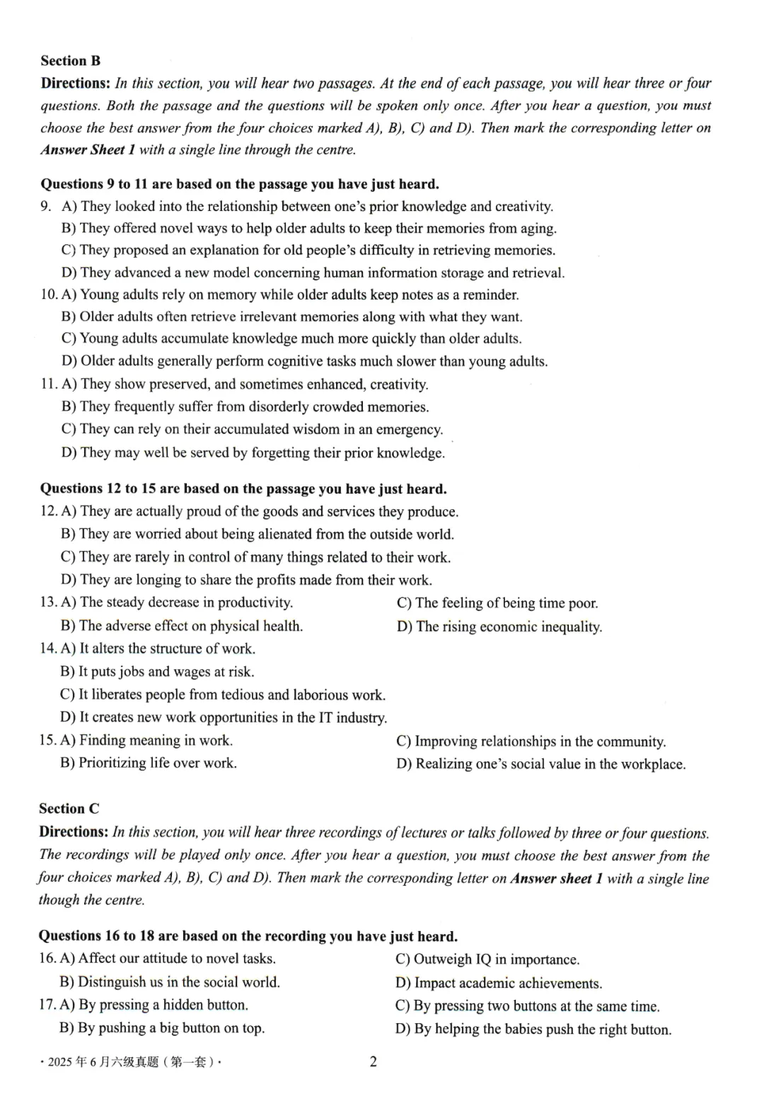 【考级】2025年6月英语六级真题及解析(第1套) 第5张