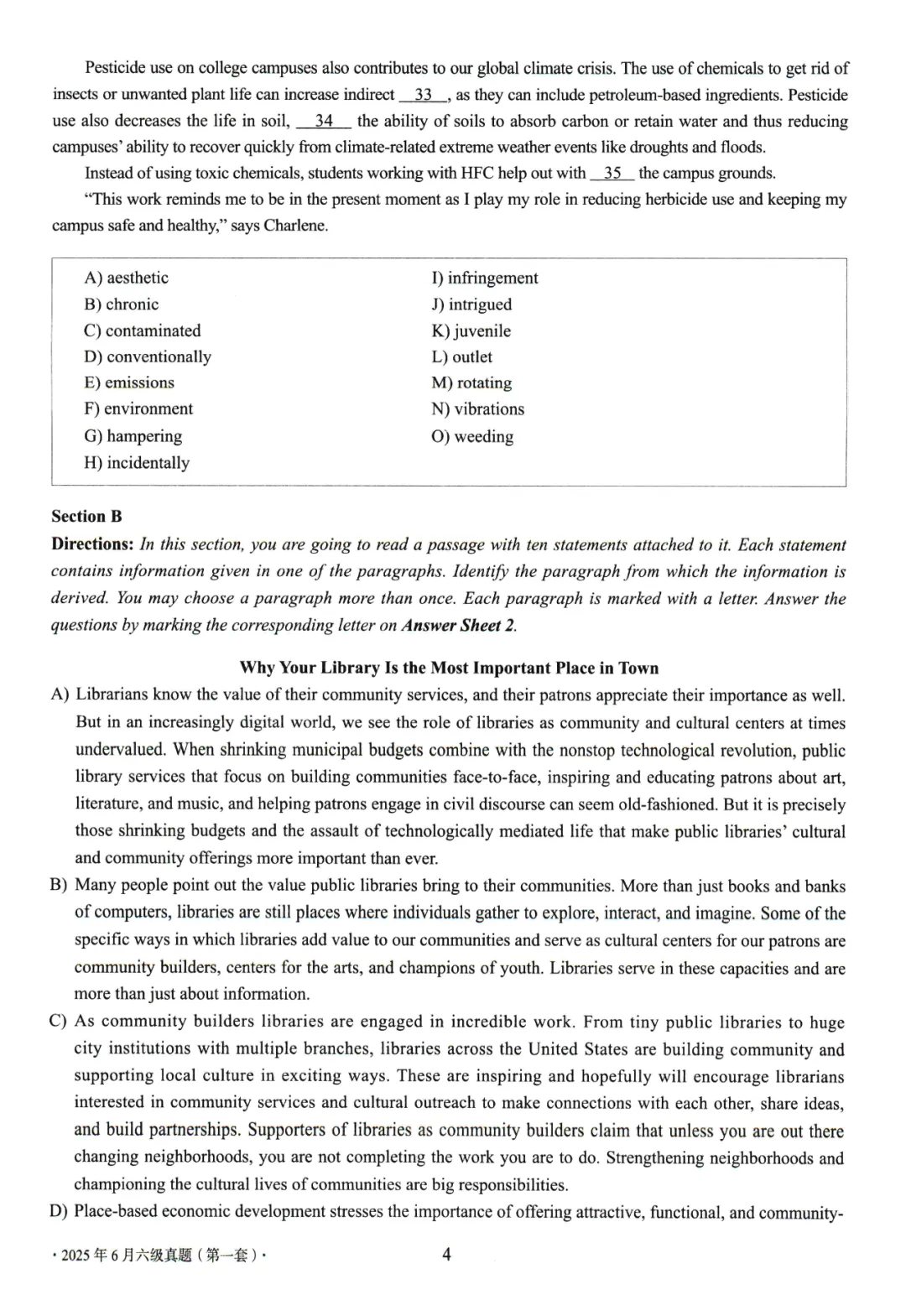 【考级】2025年6月英语六级真题及解析(第1套) 第7张