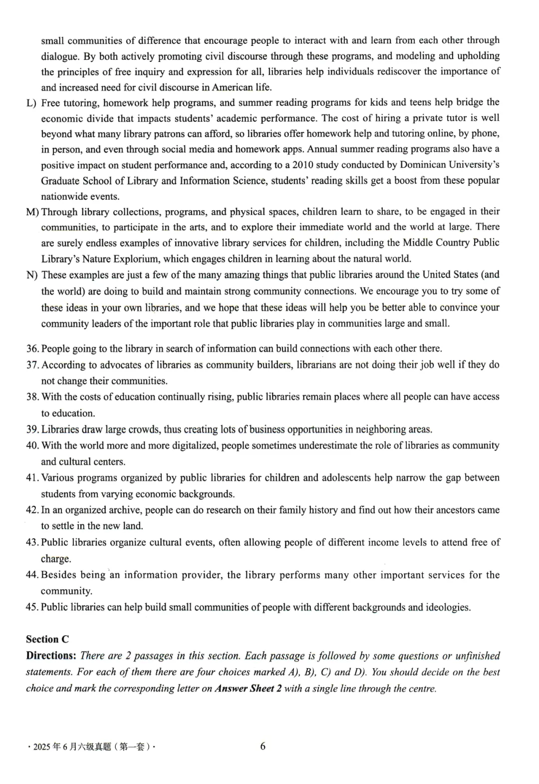 【考级】2025年6月英语六级真题及解析(第1套) 第9张
