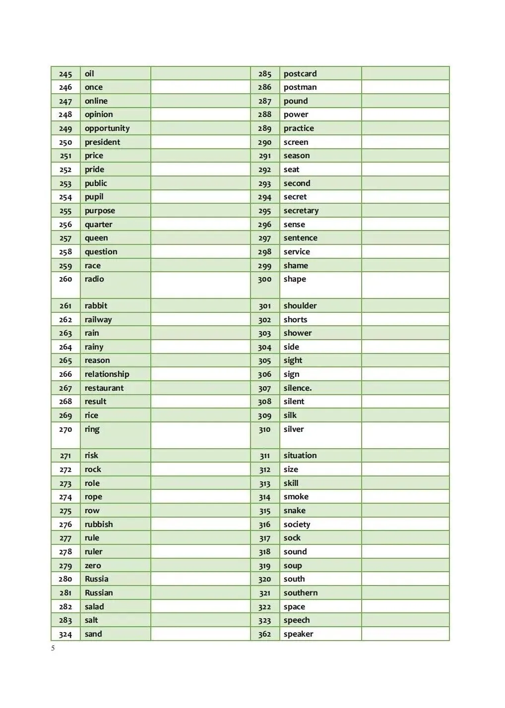 中考核心985词(默写汉语版) 第4张