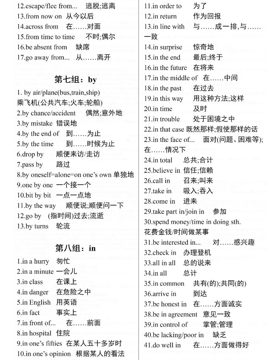 中考必背:2026中考英语一定要背的重点短语、高频词汇、词汇变形 第3张