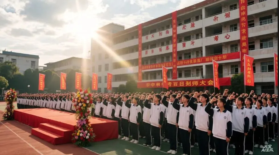 中考百日誓师大会,看到孩子一句话,瞬间泪目 第1张