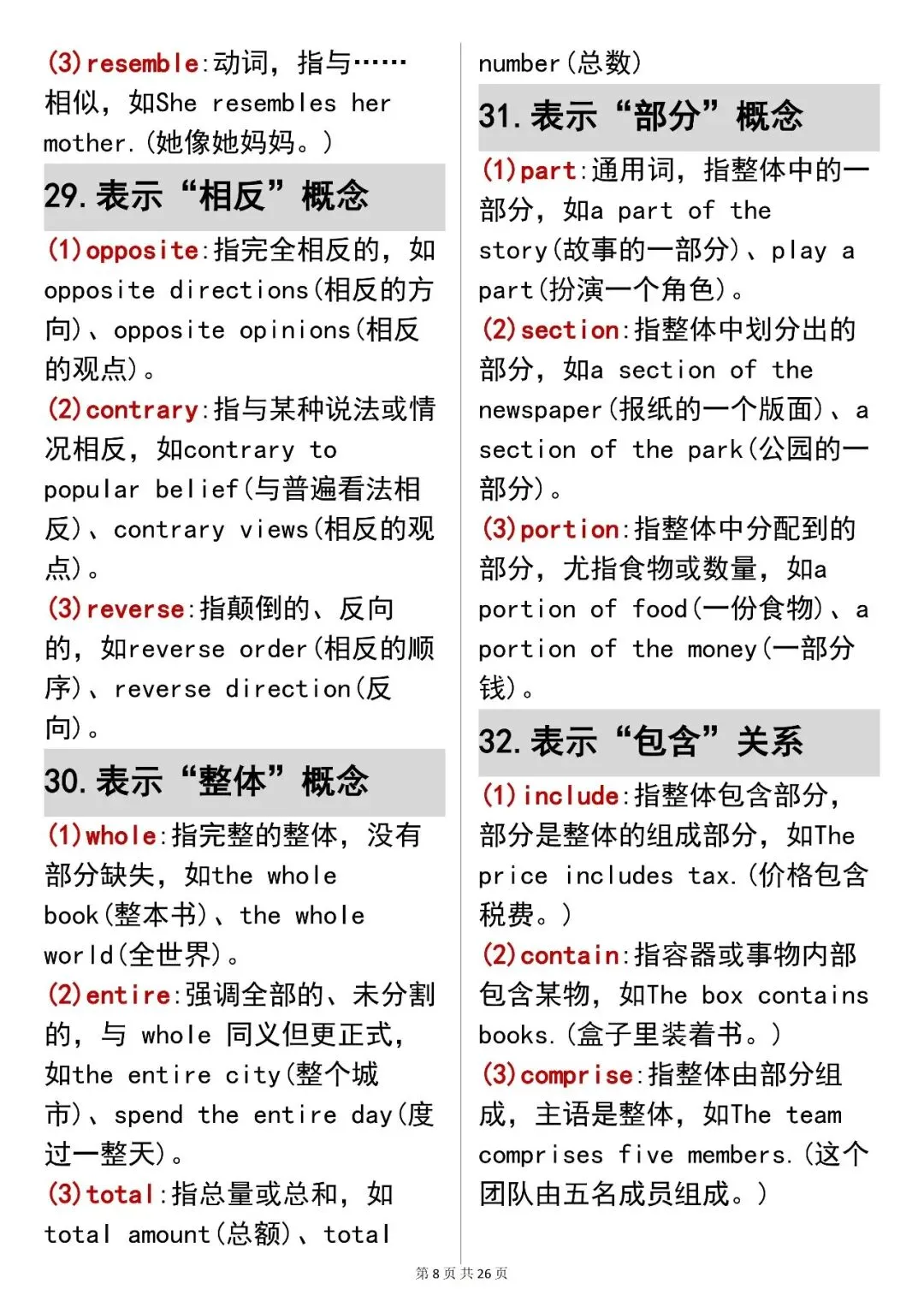 中考英语必背【单词对比记忆法(易混淆)】,可打印 快收藏 第8张