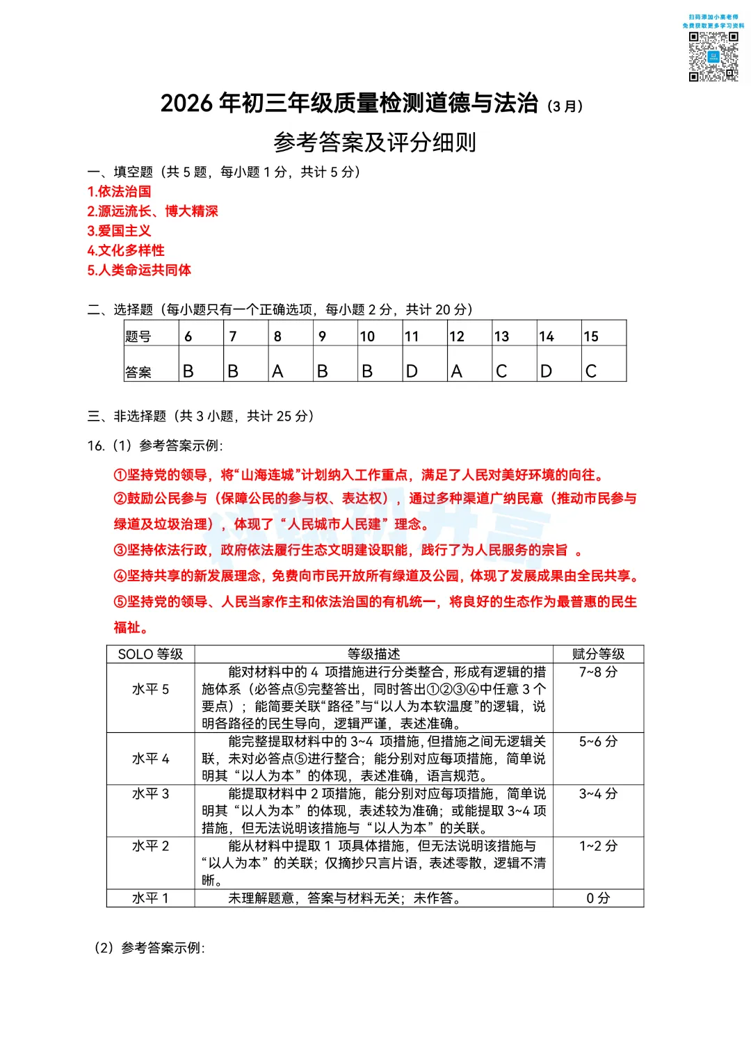 7科齐了!2026深圳34校联考各科试卷+答案公布! 第68张