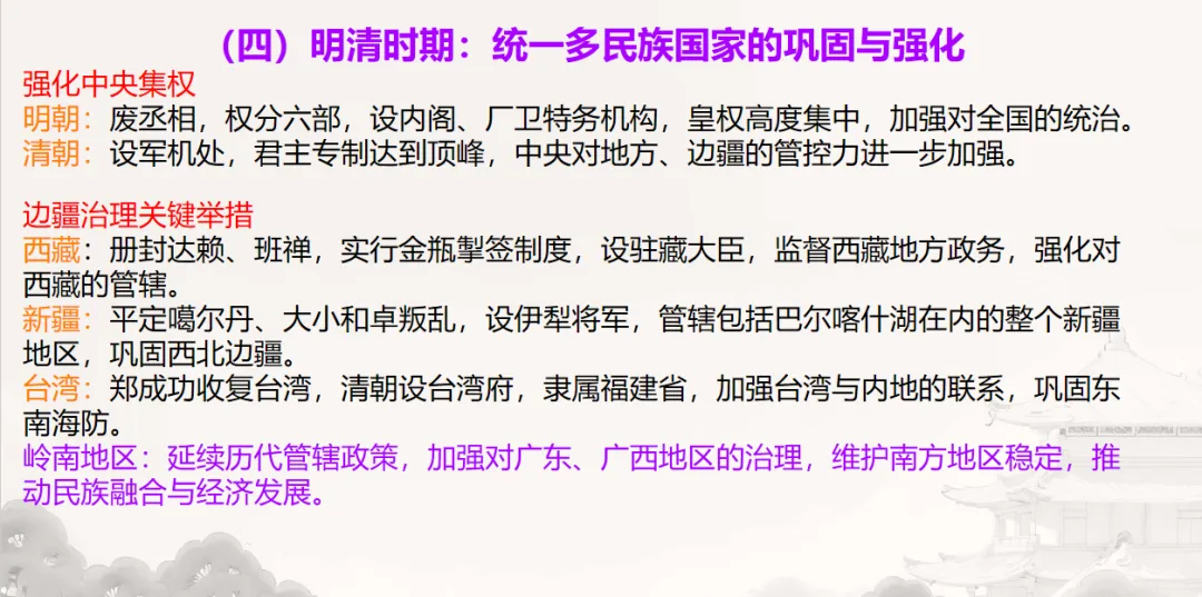 中考历史·二轮复习课件【统一多民族国家的形成与发展】 第13张