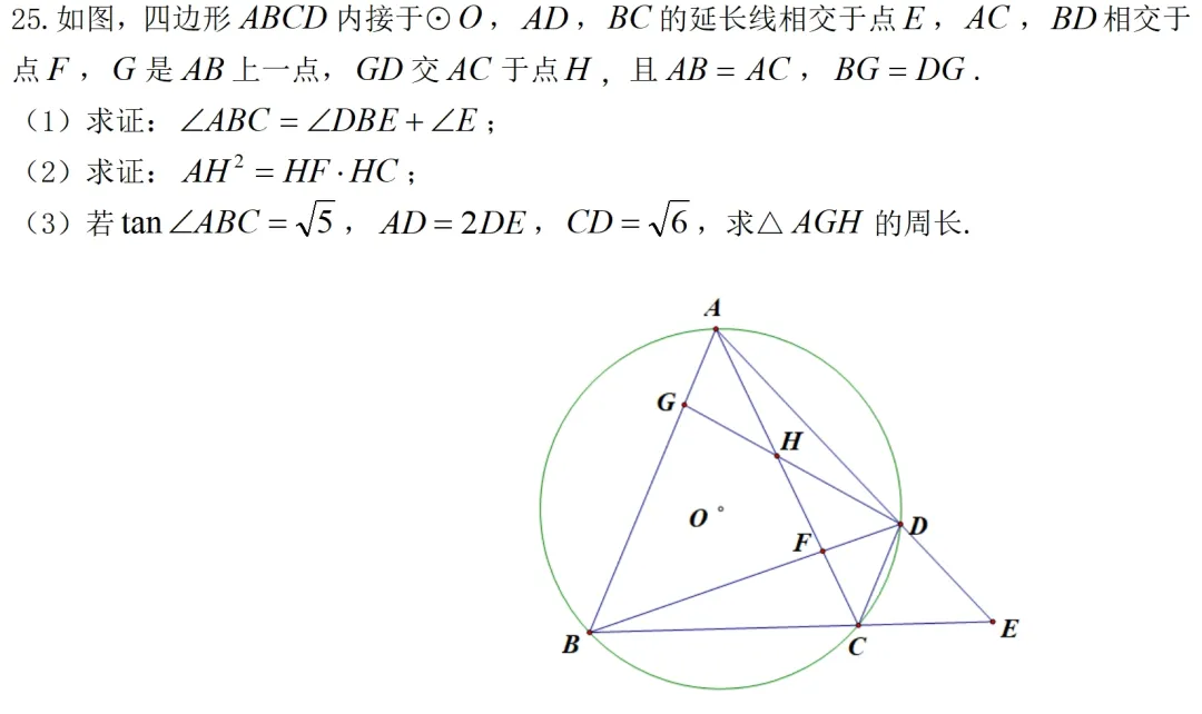 2025年福建中考数学几何压轴题赏析 第1张