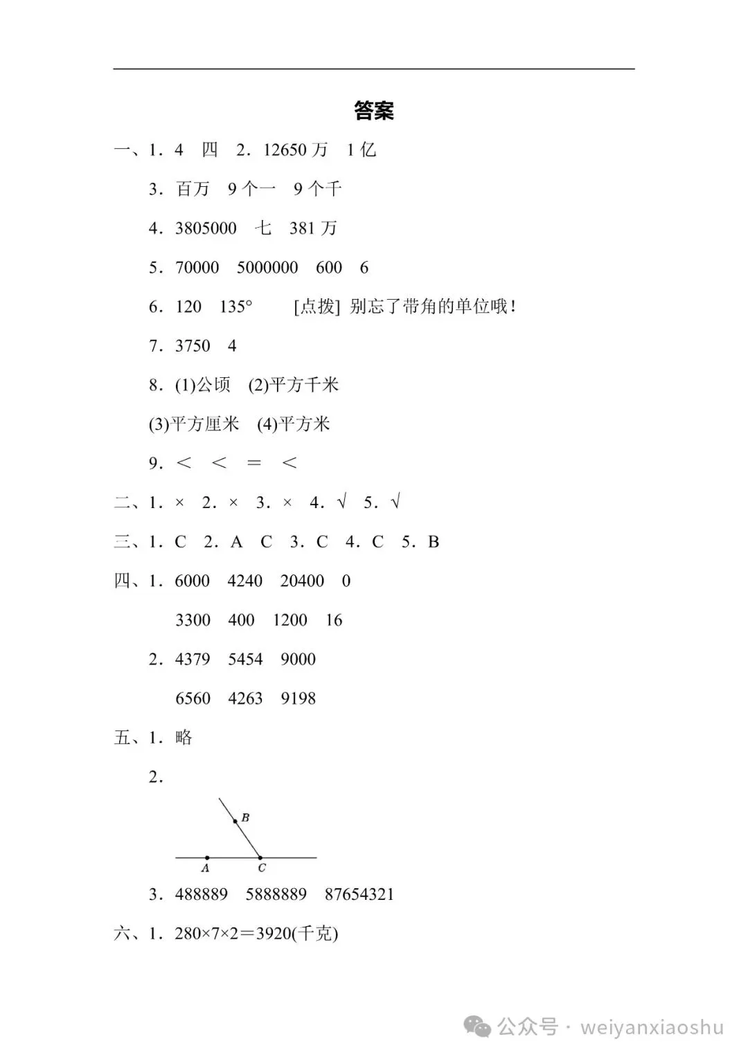 【期中押题试卷】2024秋(人教版)1--6年级数学 第25张