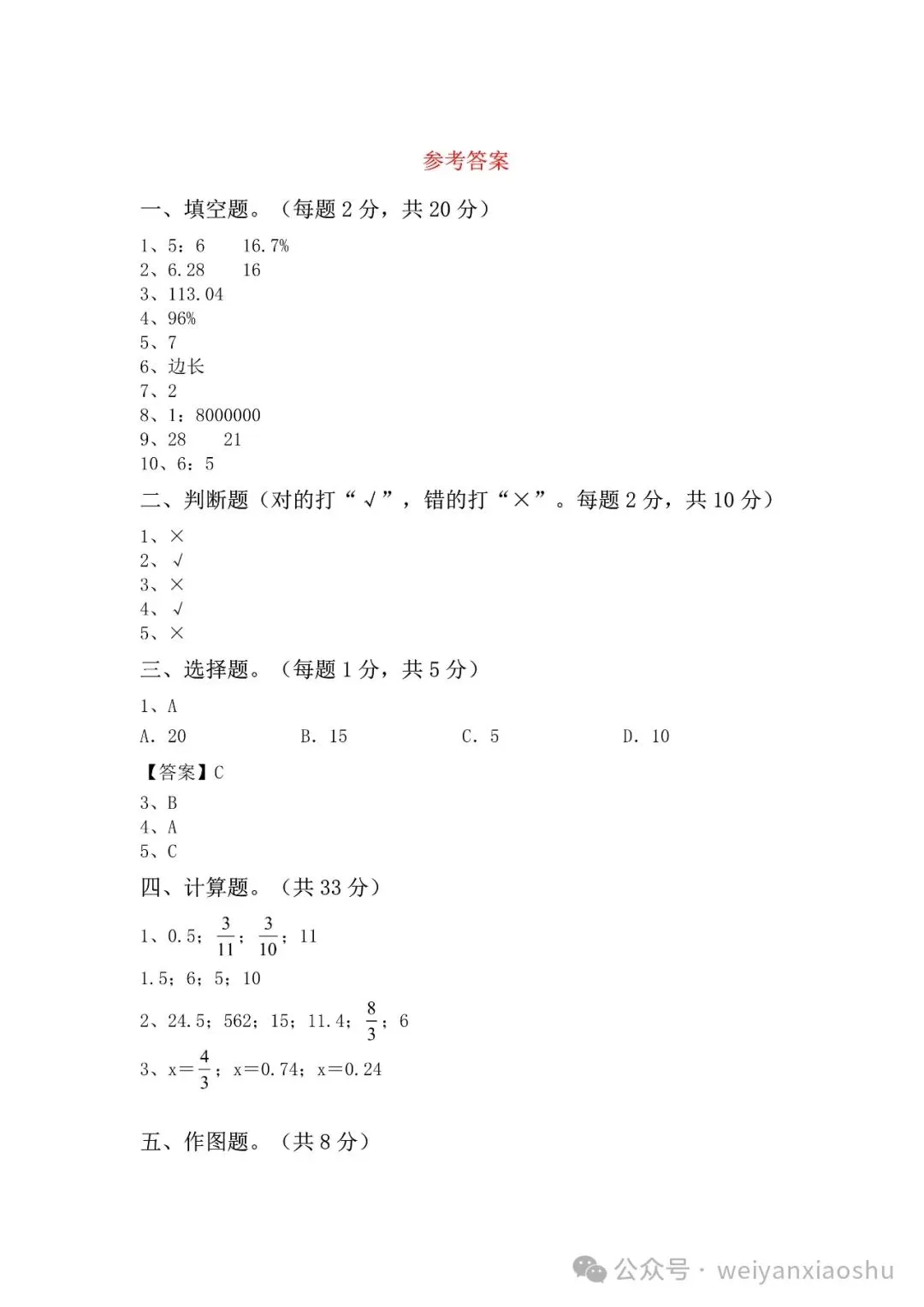 【期中押题试卷】2024秋(人教版)1--6年级数学 第38张