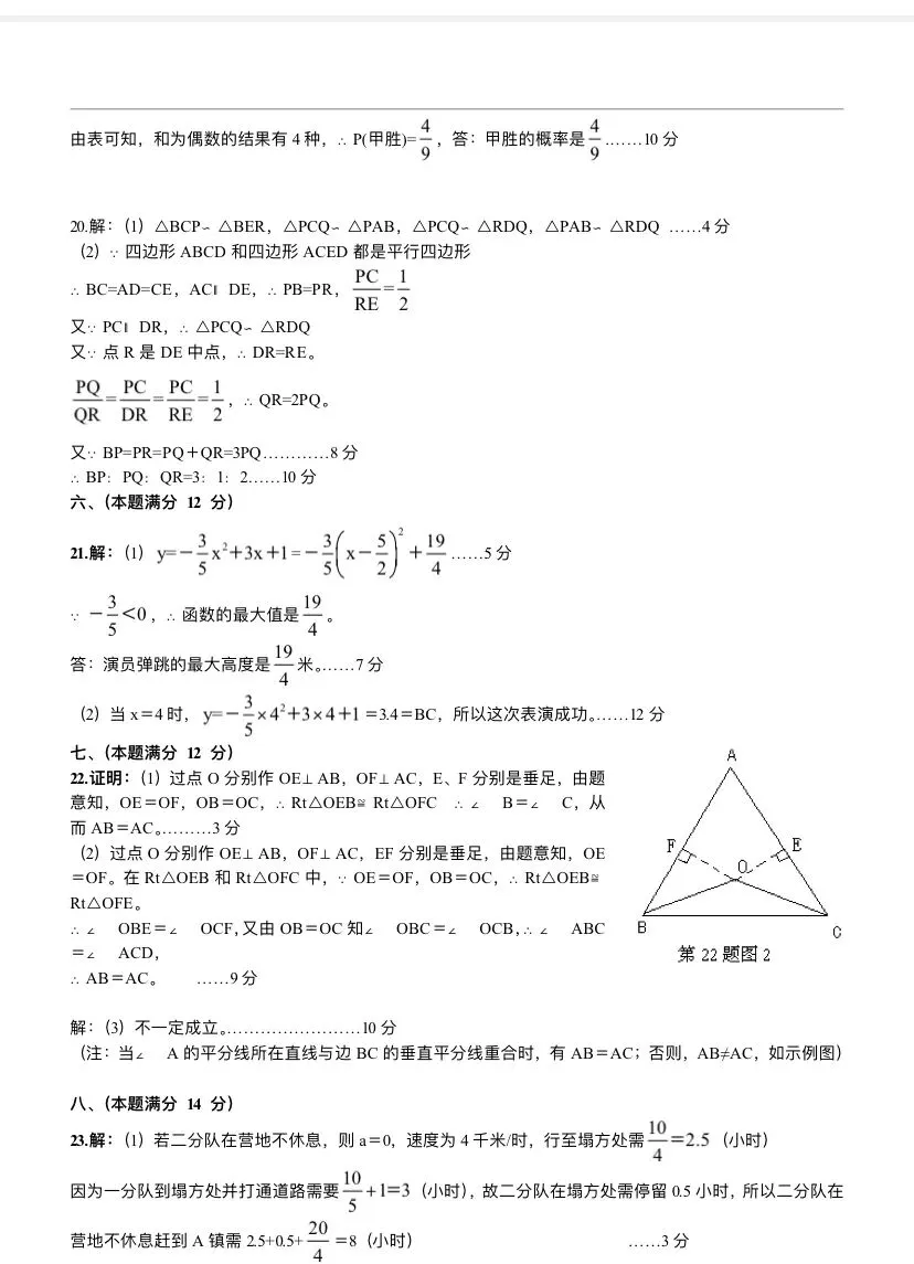 (中考真题卷1)2008年安徽省中考数学真题卷 第8张