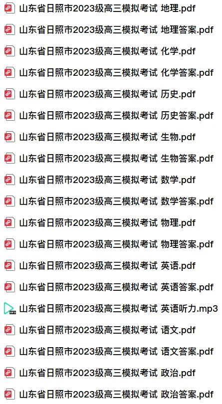 【高三】山东省日照市2023级高三模拟考试(日照一模)(全) 第3张