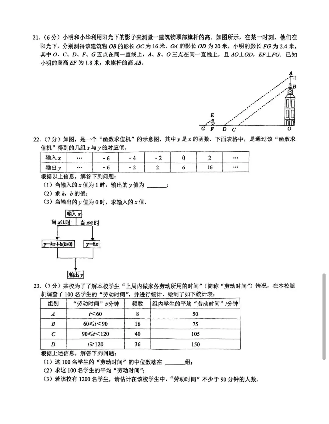 2022年陕西中考数学真题 第4张