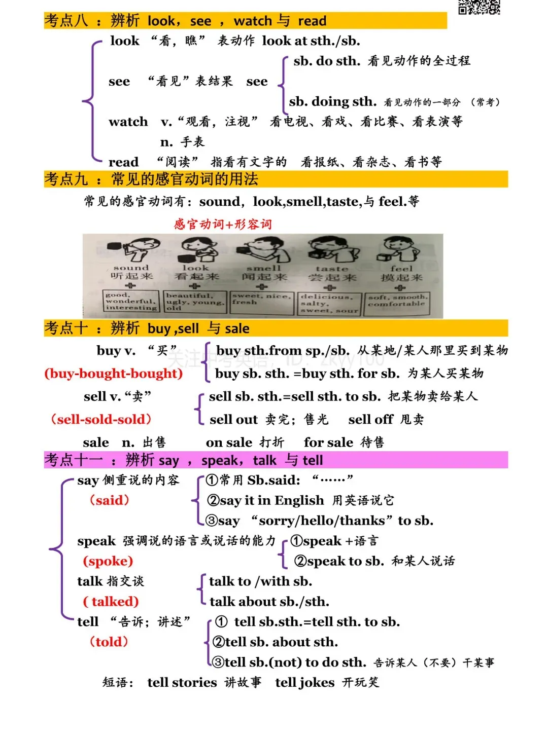 中考英语 | 99个考点梳理汇总,请注意收藏! 第4张